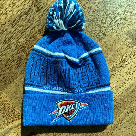 Oklahoma Thunder Okc Adidas Beanie Pom 